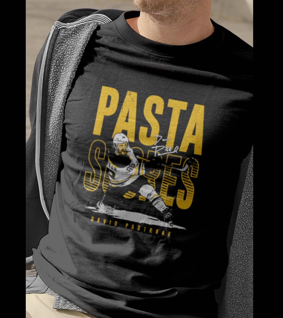David Pastrnak Boston Bruins NHL Hockey Pasta Scores Signature Vintage T-Shirt