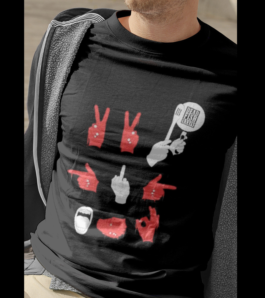 Dead Fish Moletom Careca Sangue Nas Maos 2025 T-Shirt