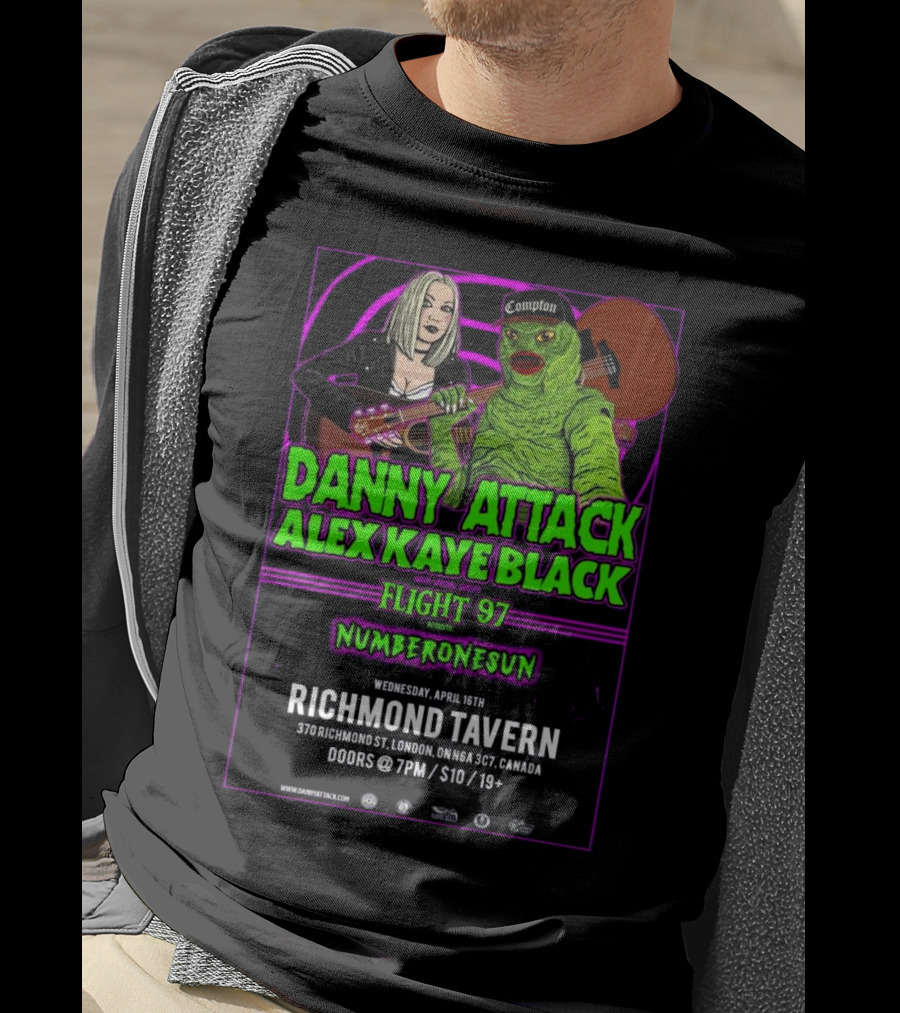 Danny Attack Alex Kaye Black Richmond Tavern London UK Apr 16 2025 T-Shirt