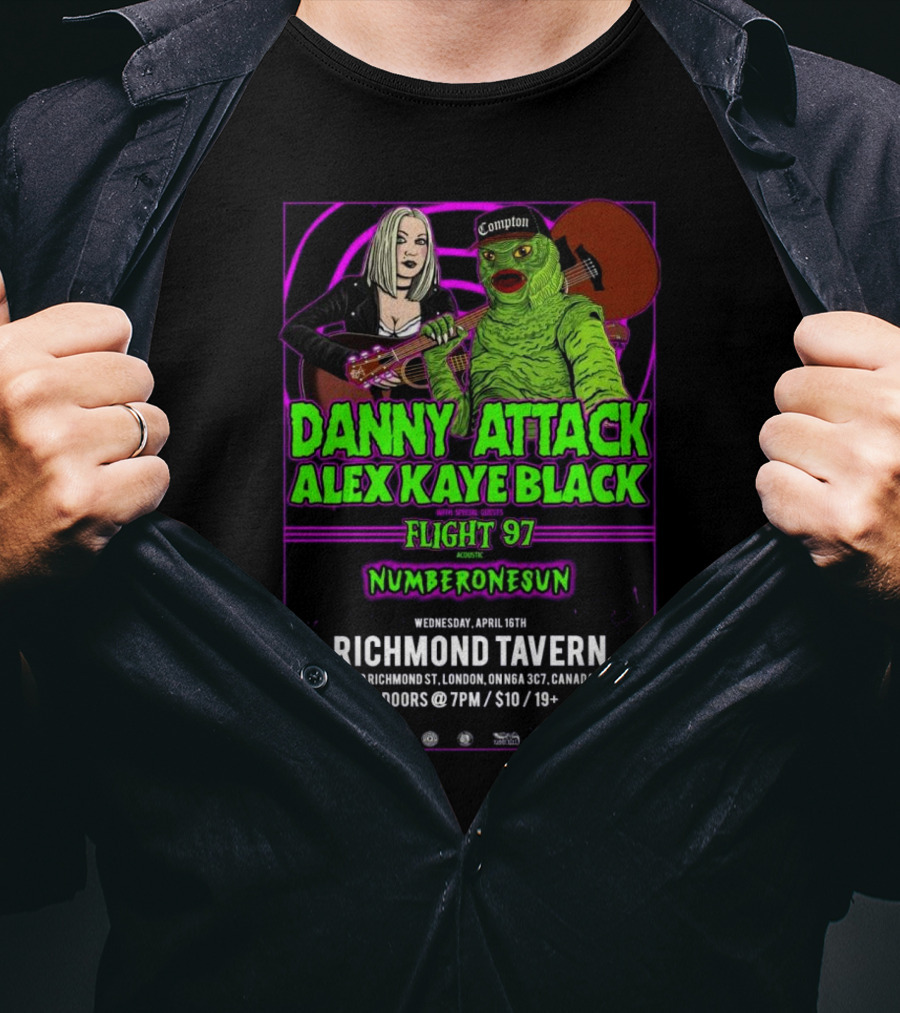 Danny Attack Alex Kaye Black Richmond Tavern London UK Apr 16 2025 T-Shirt