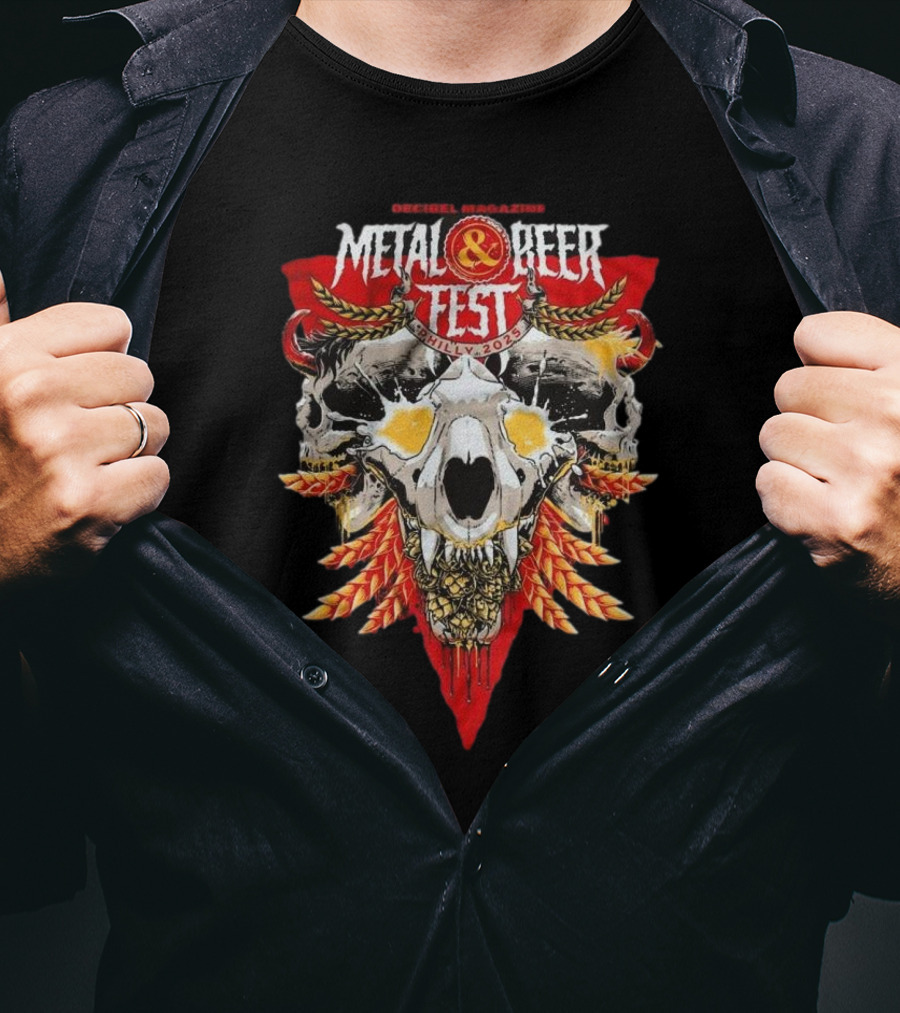 Decibel Magazine The Decibel Metal And Beer Fest 2025 Soon To Be Drunk April 4-5 At The Fillmore Art By Mike Wahlberg T-Shirt