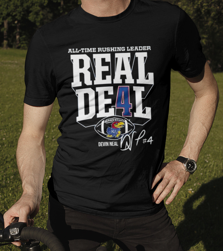 Devin Neal Jayhawks All-Time Rushing Leader Real Deal T-Shirt