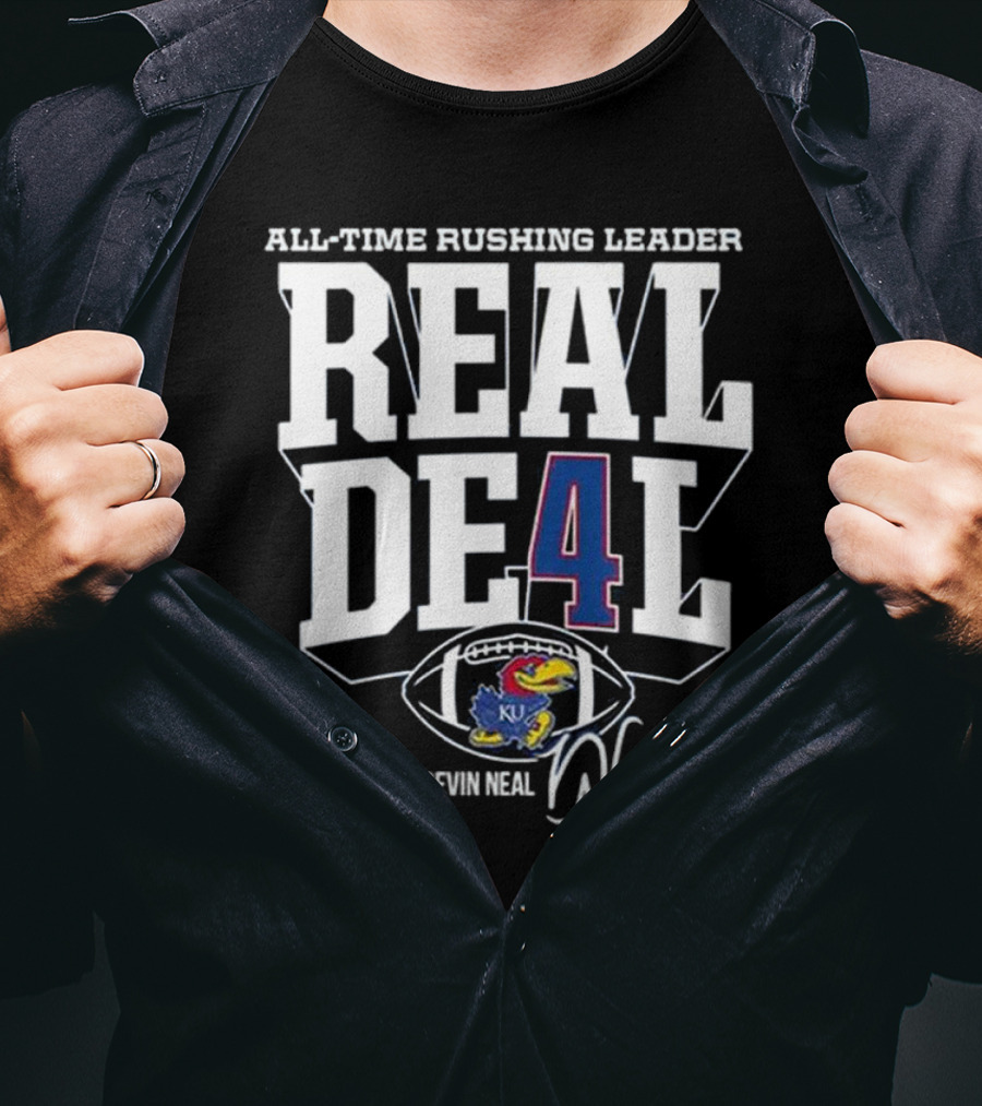 Devin Neal Jayhawks All-Time Rushing Leader Real Deal T-Shirt