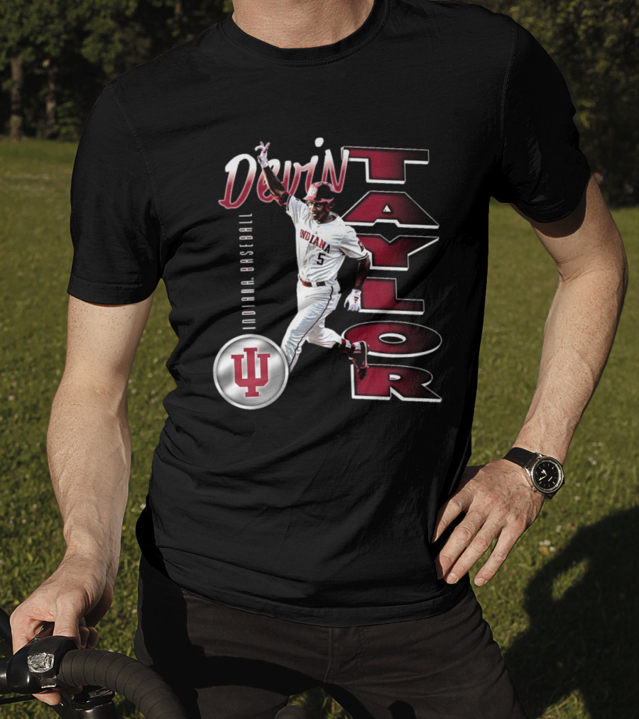Devin Taylor Illustrated Indiana Hoosiers Baseball NCAA 2025 Graphic T-Shirt