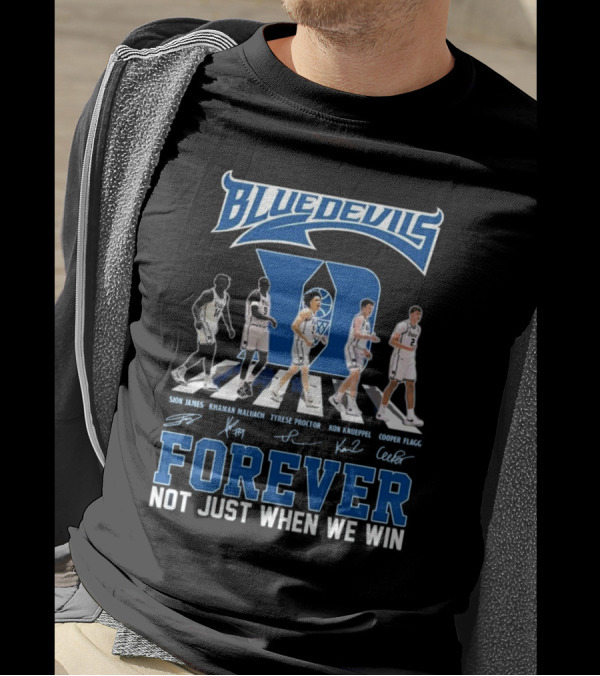 Duke Blue Devils Forever Not Just When We Win Signatures Walking T-Shirt