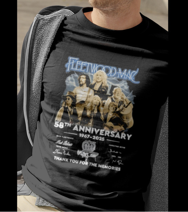 Fleetwood Mac 58th Anniversary 1967 2025 Thank You For The Memories Signatures T-Shirt