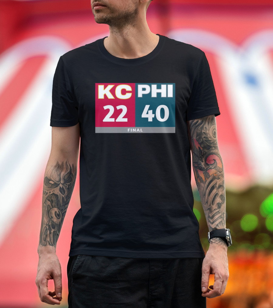 Final Score LIX KC 22-40 Eagles T-Shirt