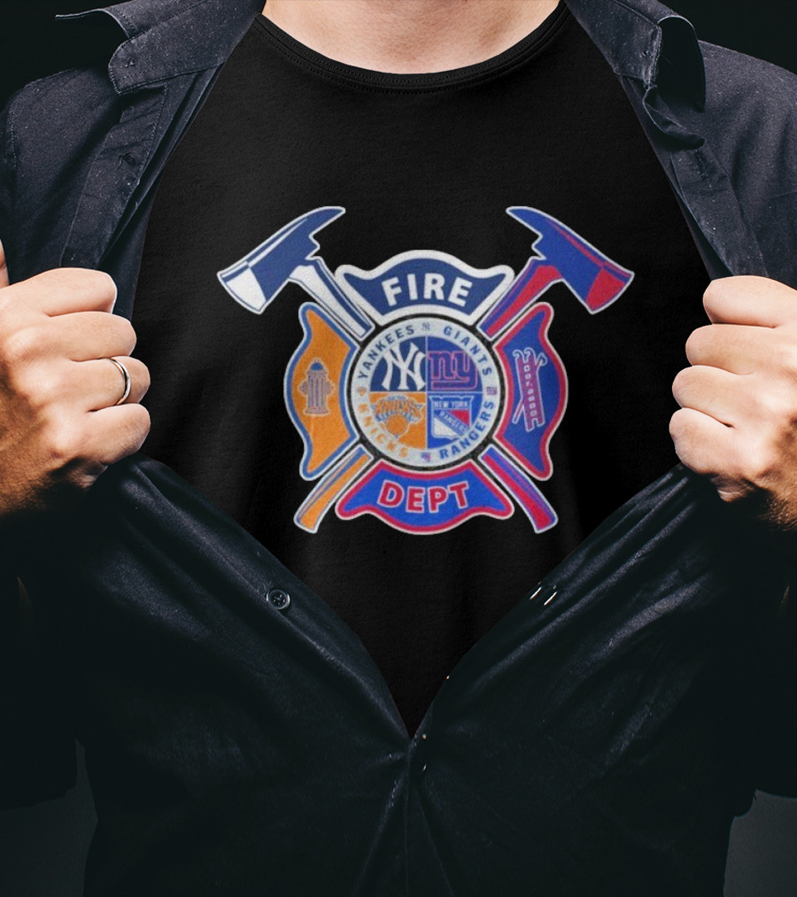 Fire Dept Yankees Giants Rangers Knicks T-Shirt