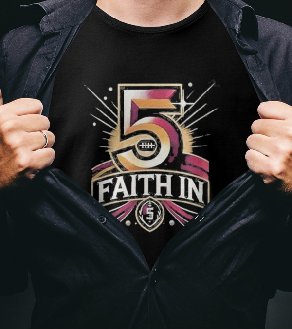 Faith In 5 Washington Commanders Jayden Daniels T-Shirt