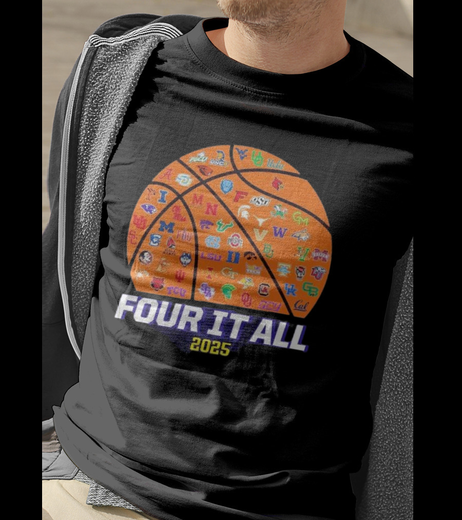 Four It All March Madness 2025 Women’s Basketball Logos T-Shirt