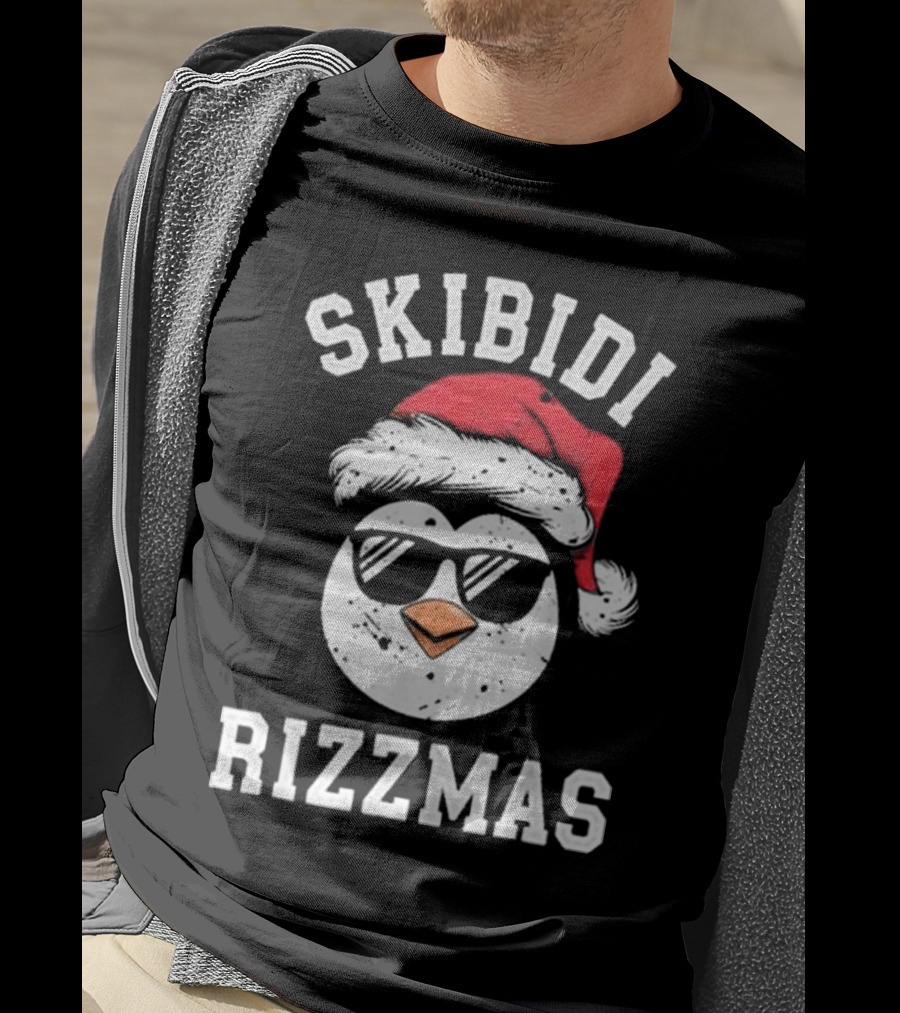 Funny Christmas Penguin Skibidi Rizzmas Merry Rizzmas T-Shirt