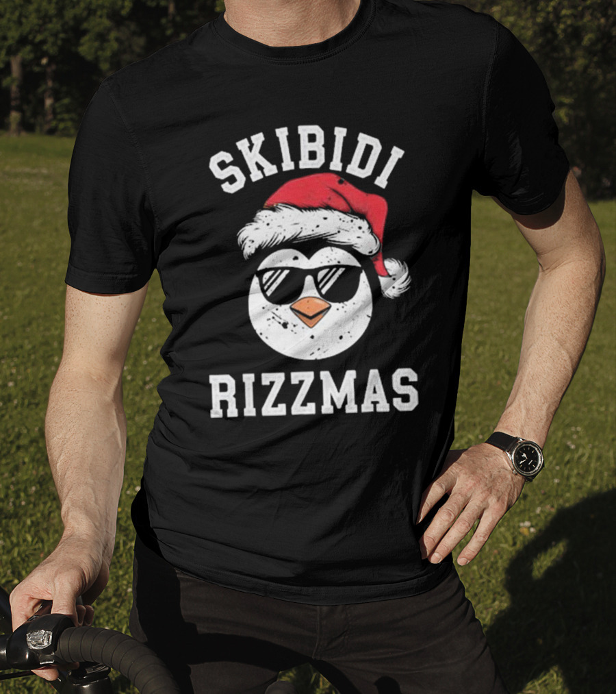 Funny Christmas Penguin Skibidi Rizzmas Merry Rizzmas T-Shirt