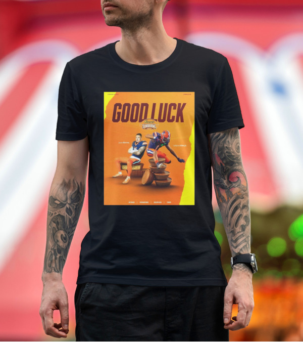 Premium T-Shirt: Gook Luck Syracuse The Senior Bowl Justin Barron Lequint Allen Jr Detailed Accountable Relentless Tough T-Shirt Gook Luck Syracuse The Senior Bowl Justin Barron Lequint Allen Jr Detailed Accountable Relentless Tough T-Shirt