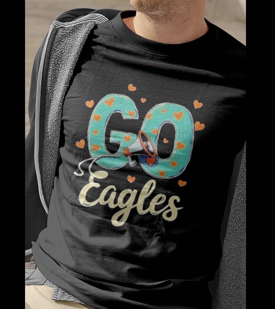 Go Cheer Eagles Heart T-Shirt