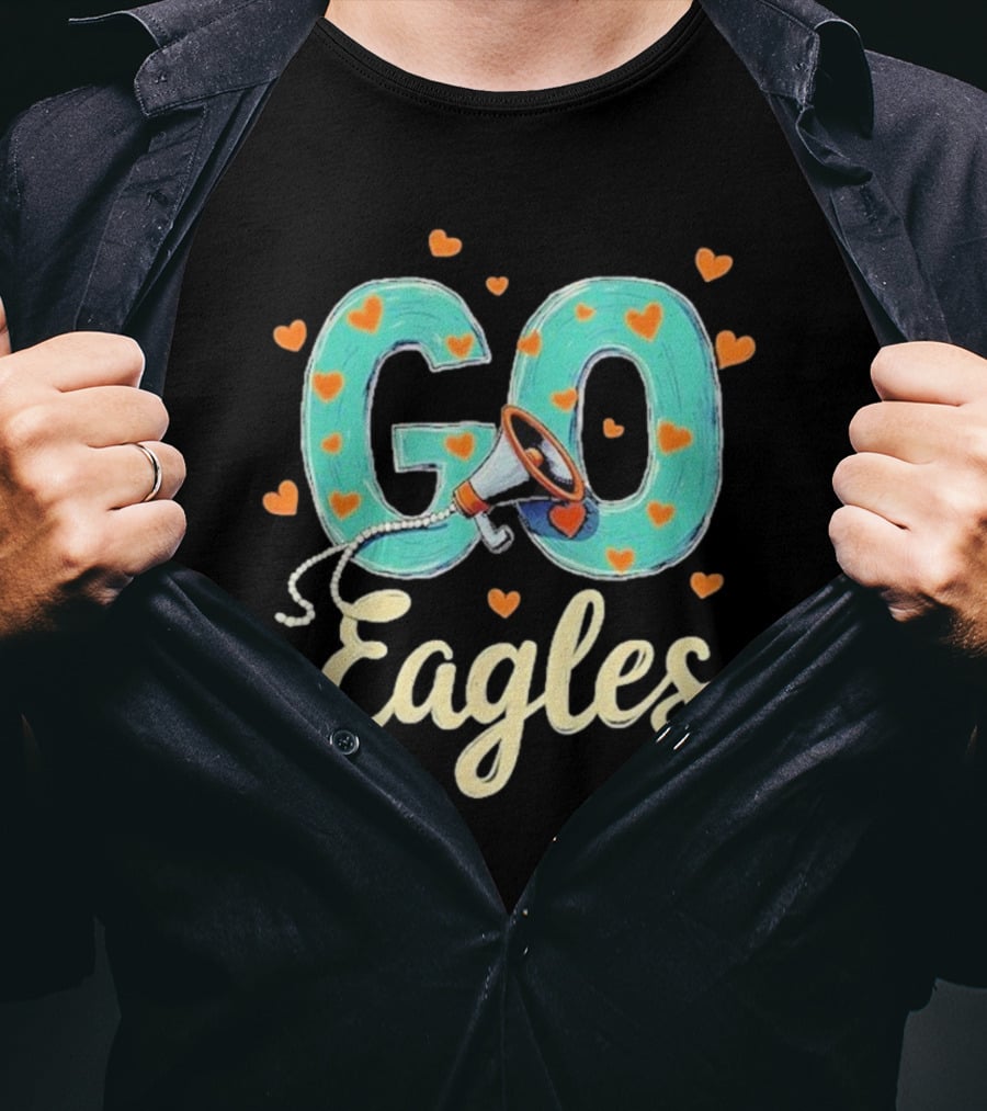Go Cheer Eagles Heart T-Shirt