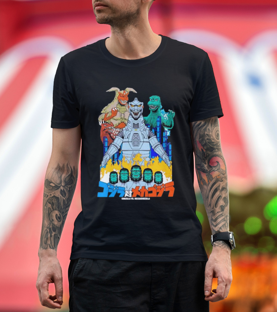 Godzilla Vs Mechagodzilla Alien Invasion T-Shirt