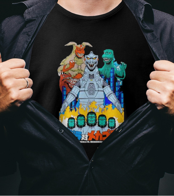 Godzilla Vs Mechagodzilla Alien Invasion T-Shirt