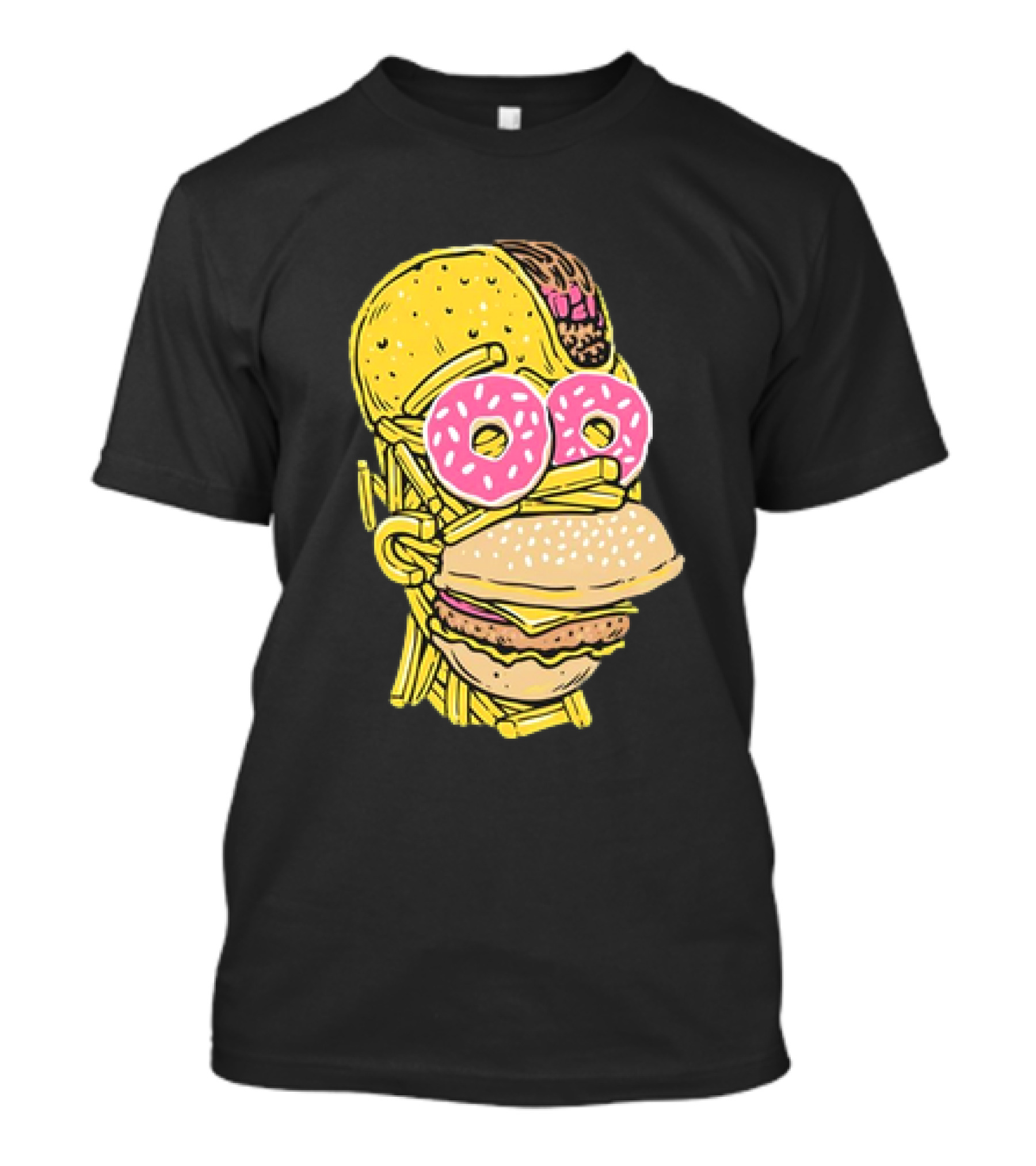 Homer Simpson And Junk Food Snack Head T-Shirt