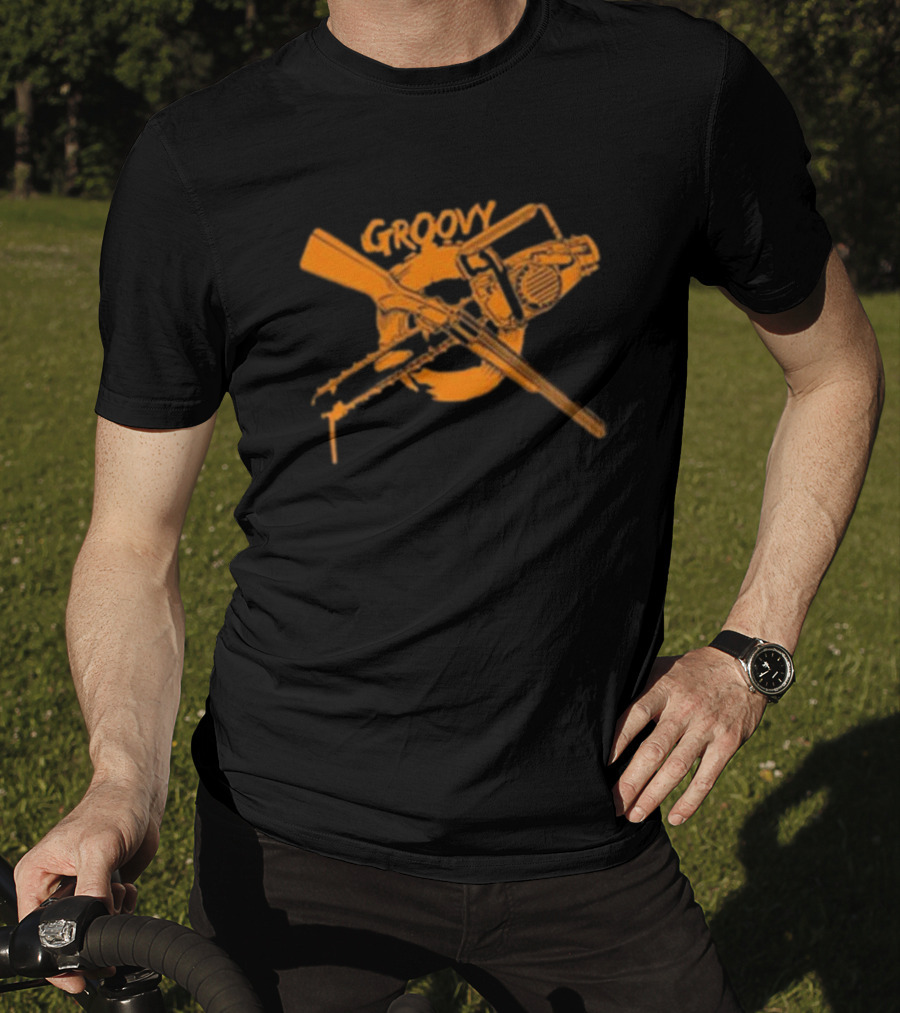 Groovy Chainsaw And Boomstick Shotgun T-Shirt