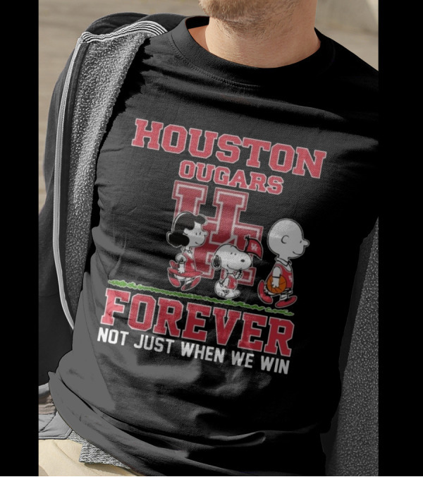 Houston Cougars X Peanuts Forever Not Just When We Win 2025 T-Shirt