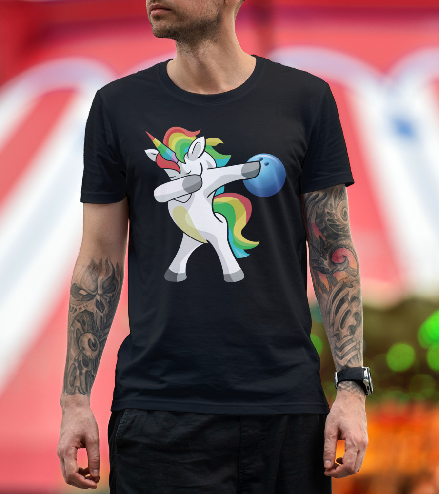Dabbing Unicorn Bowling Lover T-Shirt