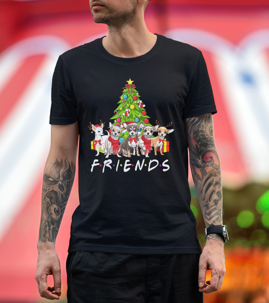Friends Chihuahua Dog Lover Christmas Tree T-Shirt