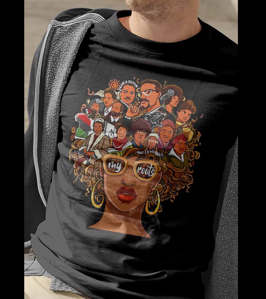 My Roots Icons With Cultural Heritage Faces And Bold Hair T-Shirt