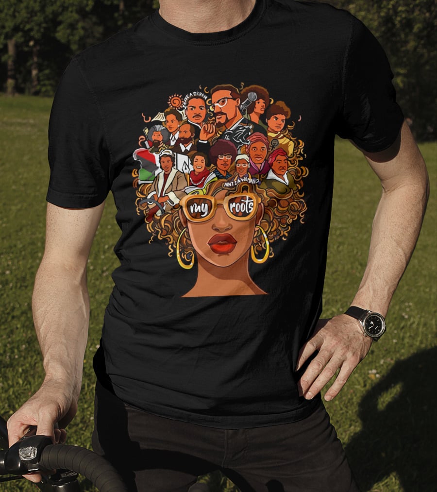 My Roots Icons With Cultural Heritage Faces And Bold Hair T-Shirt