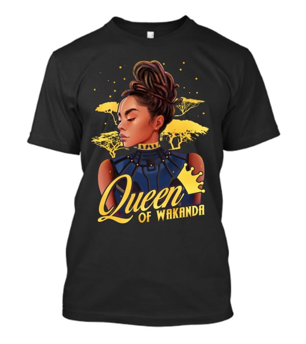 Queen Of Wakanda Royalty And Elegance With African Serengeti Backdrop T-Shirt