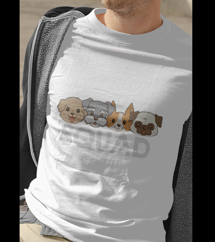 Cute Dogs Squad Faces T-Shirt