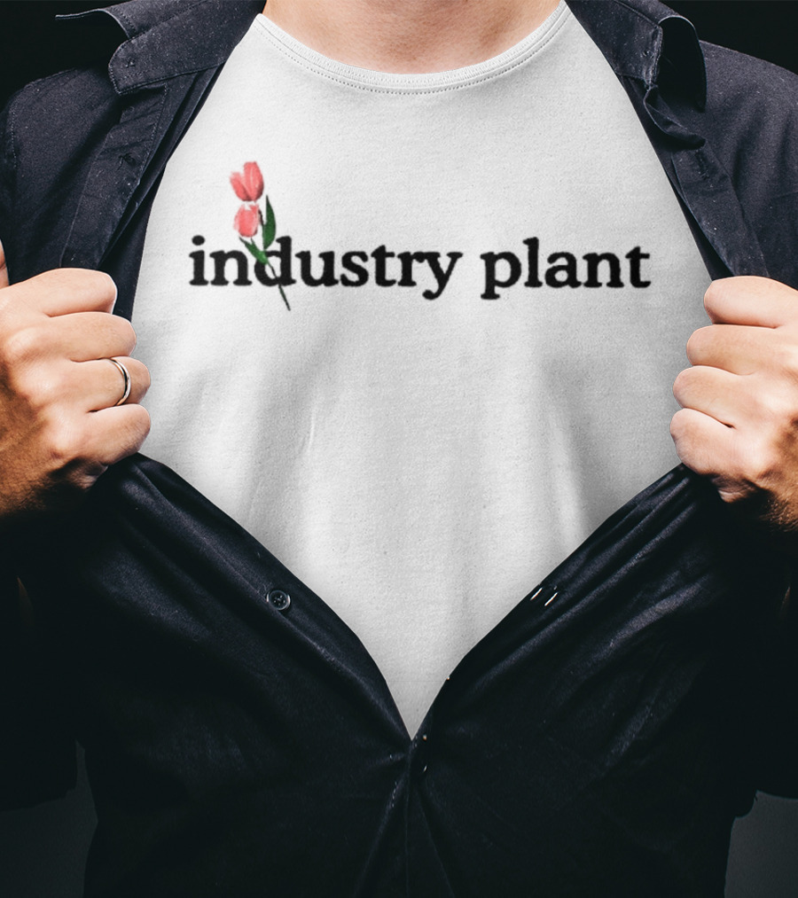 Industry Plant Floral Motif Text T-Shirt