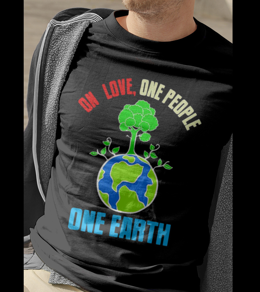 One Love One People One Earth Tree And Planet T-Shirt