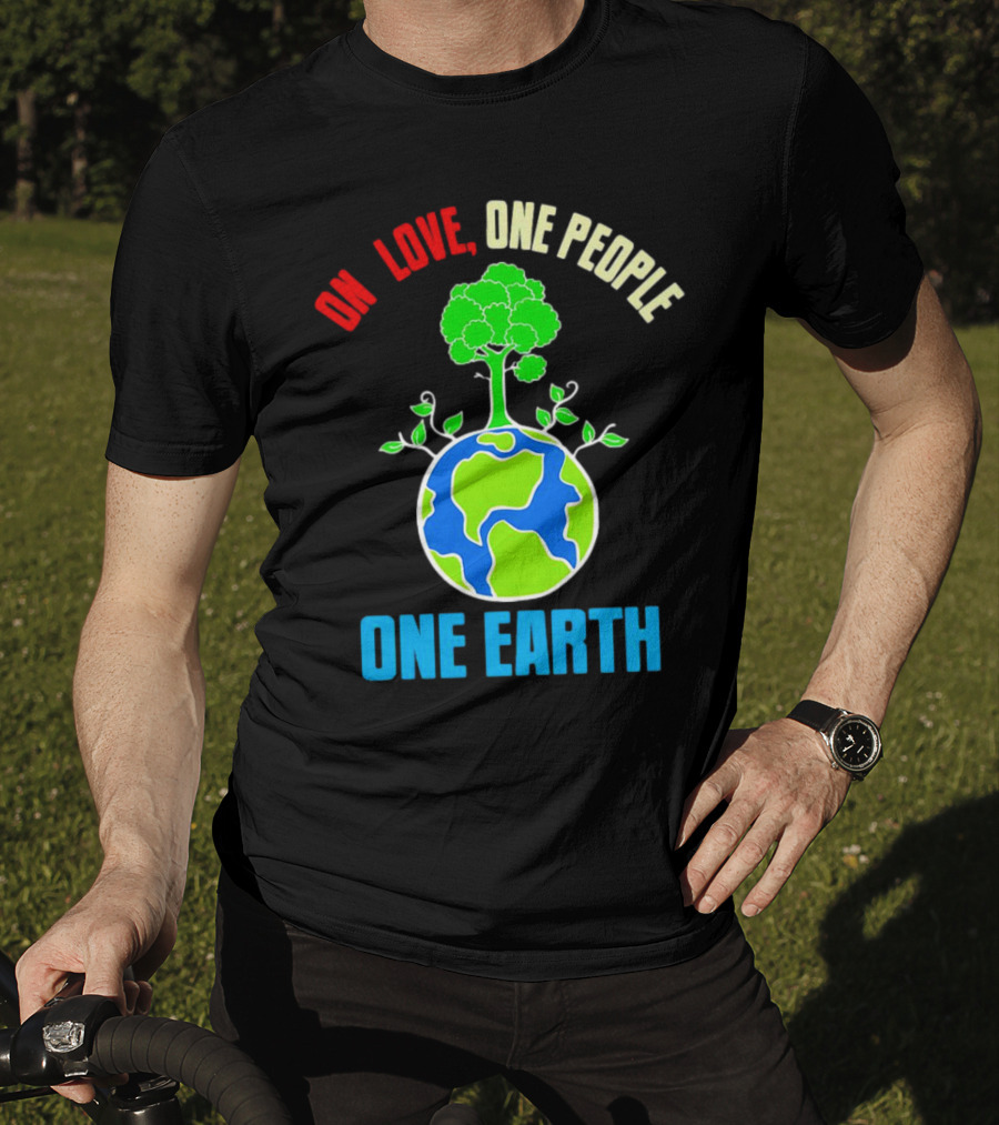 One Love One People One Earth Tree And Planet T-Shirt