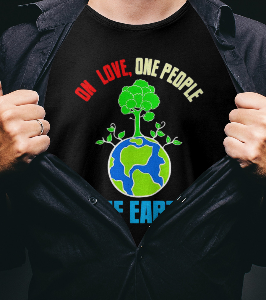 One Love One People One Earth Tree And Planet T-Shirt