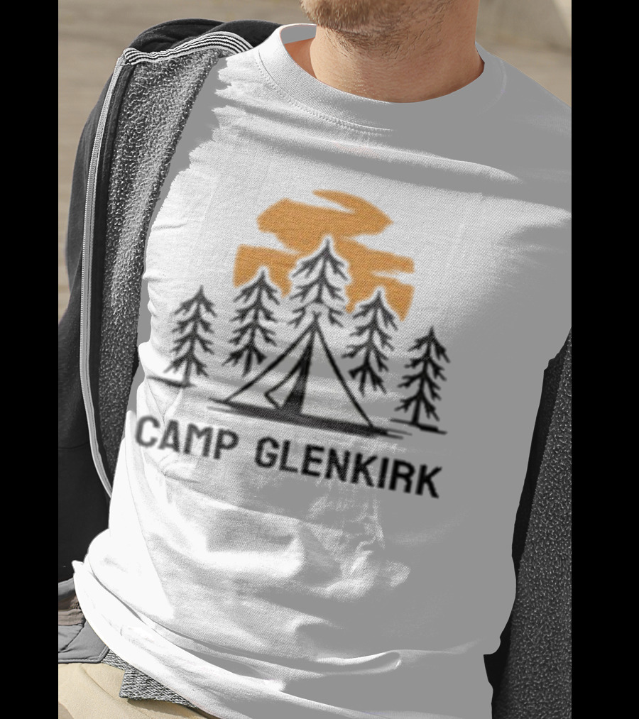 Camp Glenkirk Scenic Tent And Forest Sunset T-Shirt