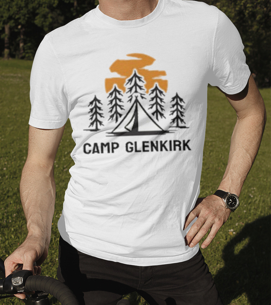 Camp Glenkirk Scenic Tent And Forest Sunset T-Shirt