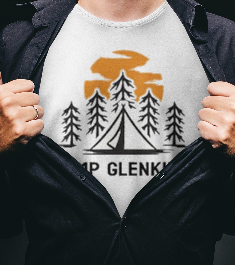 Camp Glenkirk Scenic Tent And Forest Sunset T-Shirt