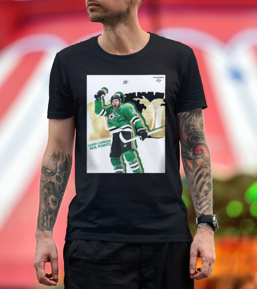 Milestones Joe Pavelski 1000 Career NHL Points Stars T-Shirt