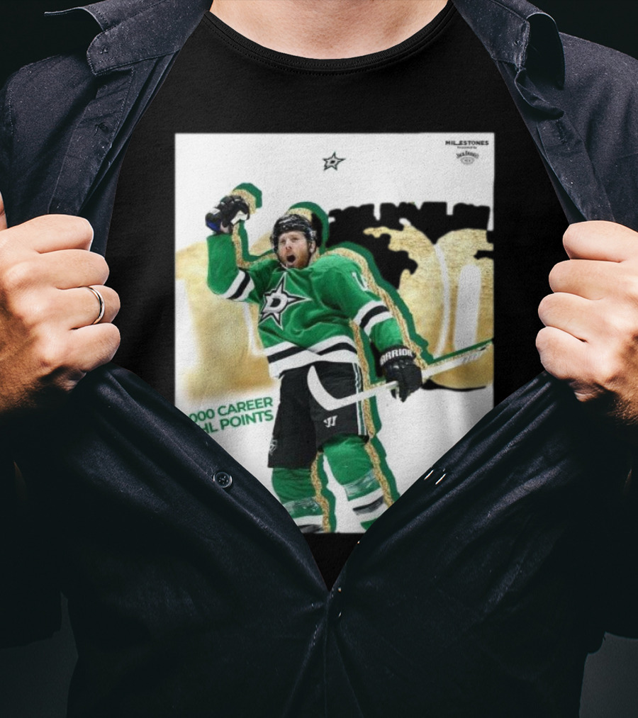 Milestones Joe Pavelski 1000 Career NHL Points Stars T-Shirt