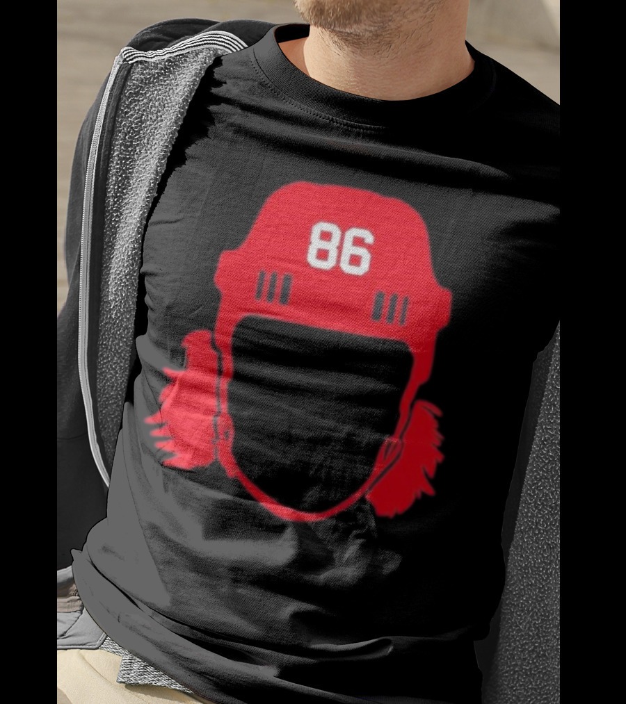 Spittin Chiclets 86 New Jersey Devils Hockey Helmet T-Shirt