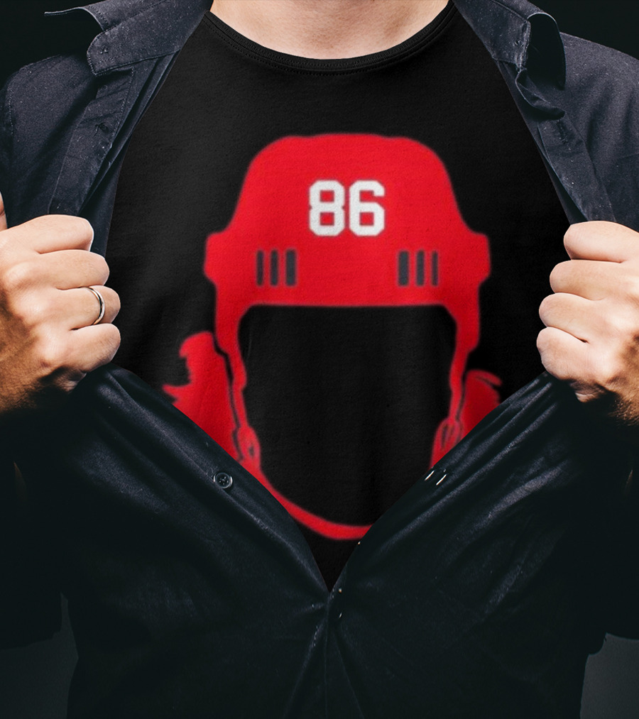 Spittin Chiclets 86 New Jersey Devils Hockey Helmet T-Shirt