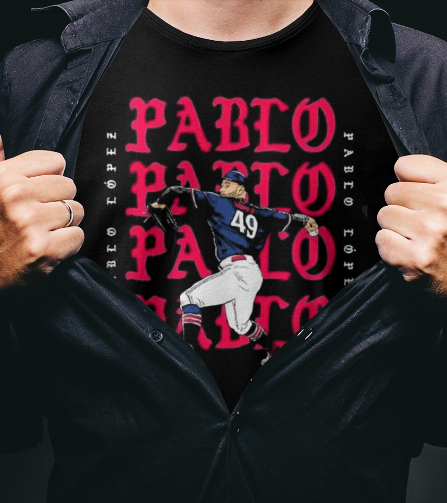 49 Pablo López Minnesota Twins Pitching Action Typography T-Shirt