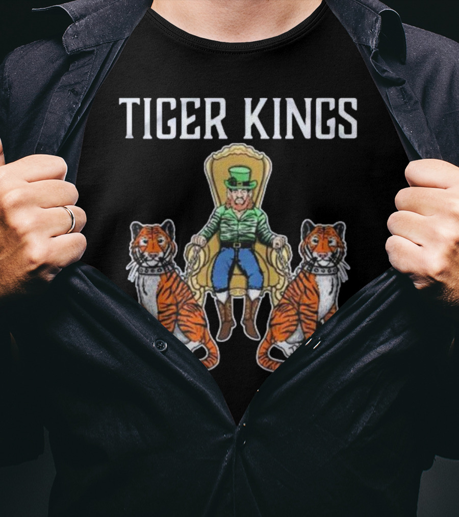 TIGER KINGS Notre Dame Fighting Irish Enthroned With Regal Tigers T-Shirt