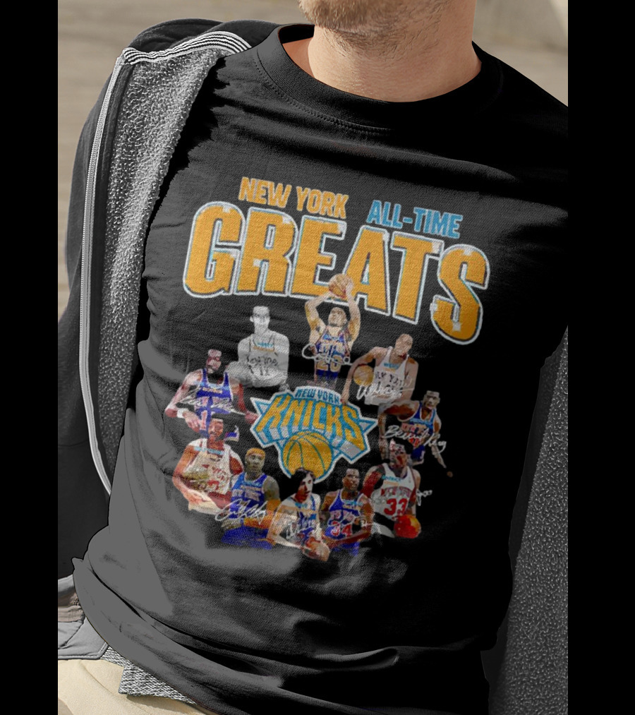 New York Knicks All-Time Greats Signatures T-Shirt
