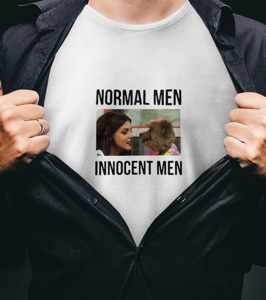 Normal Men Innocent Men Look Conversation With Puppet Dog T-Shirt