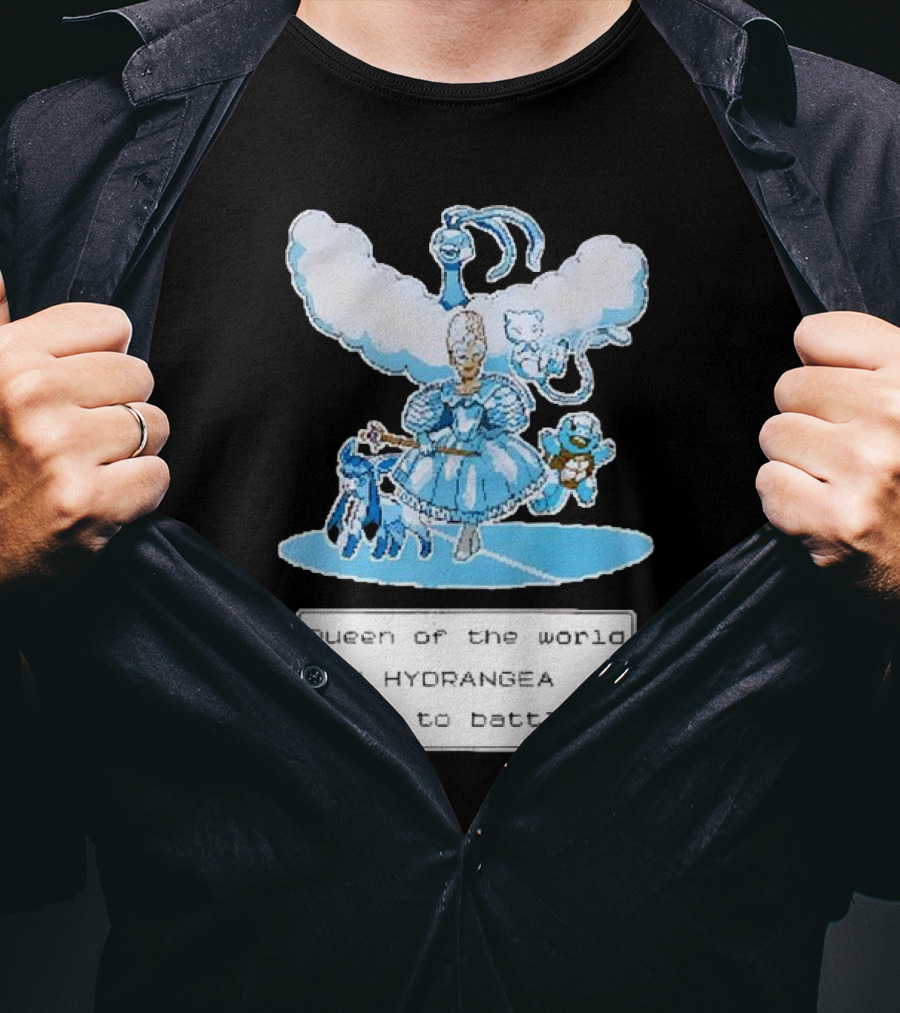 Queen Of The World Blu Hydrangea Pokémon Battle Challenge T-Shirt