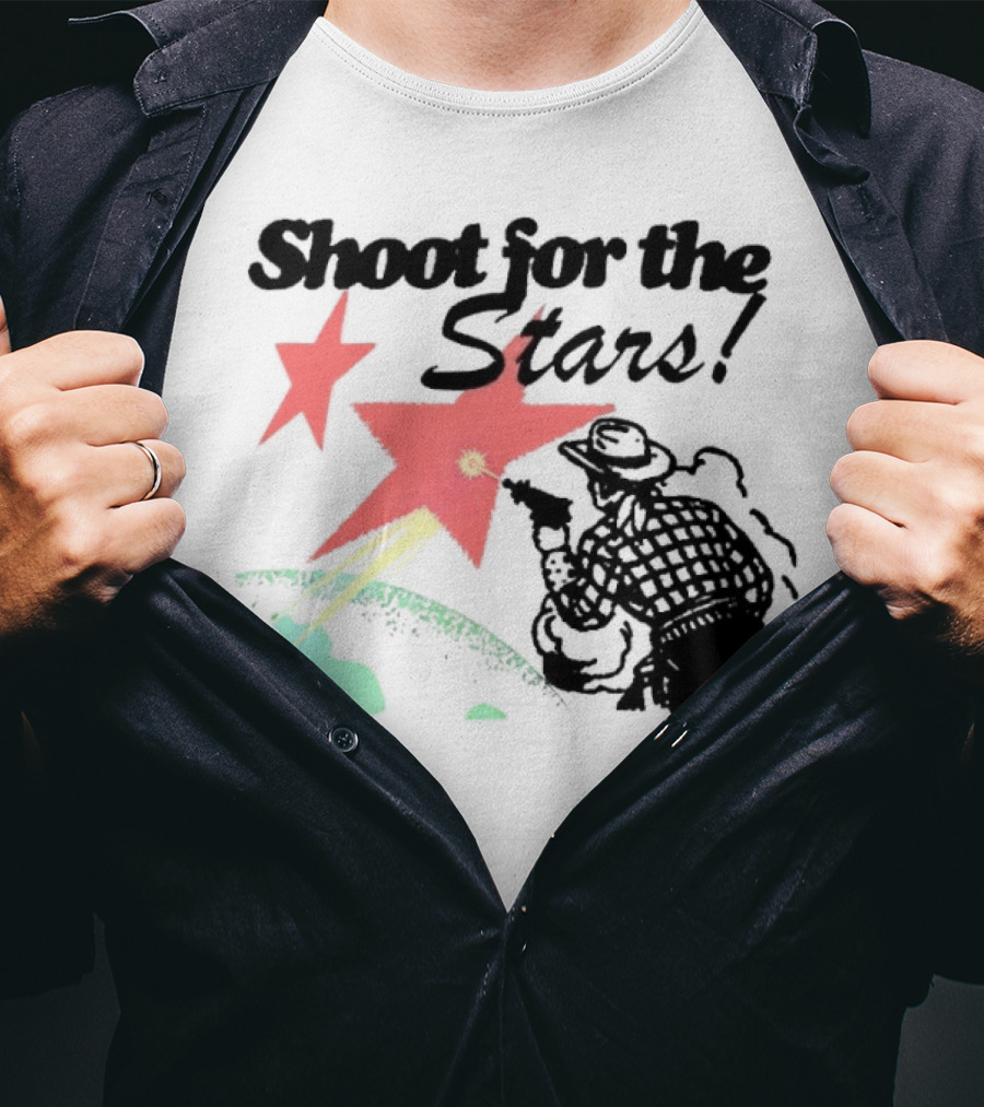 Shoot For The Stars Western Cowboy Cosmic Adventure T-Shirt