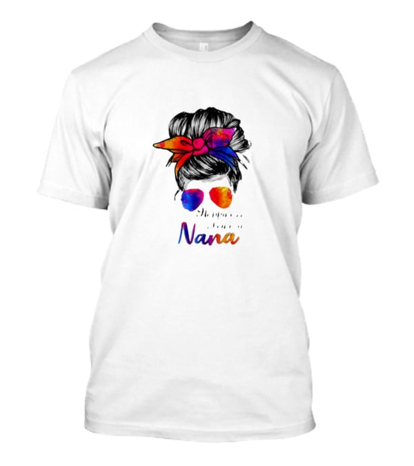 Happiness Is Being A Nana Colorful Bandana And Sunglasses T-Shirt