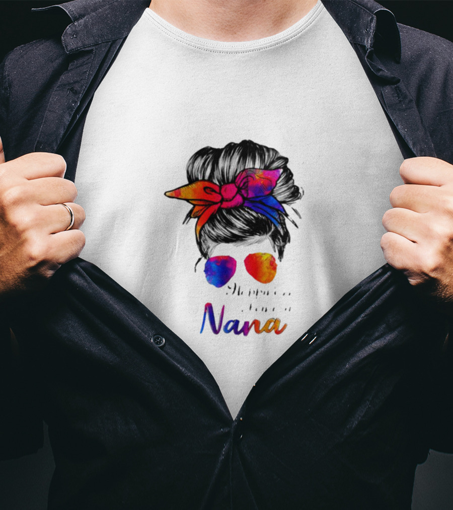 Happiness Is Being A Nana Colorful Bandana And Sunglasses T-Shirt