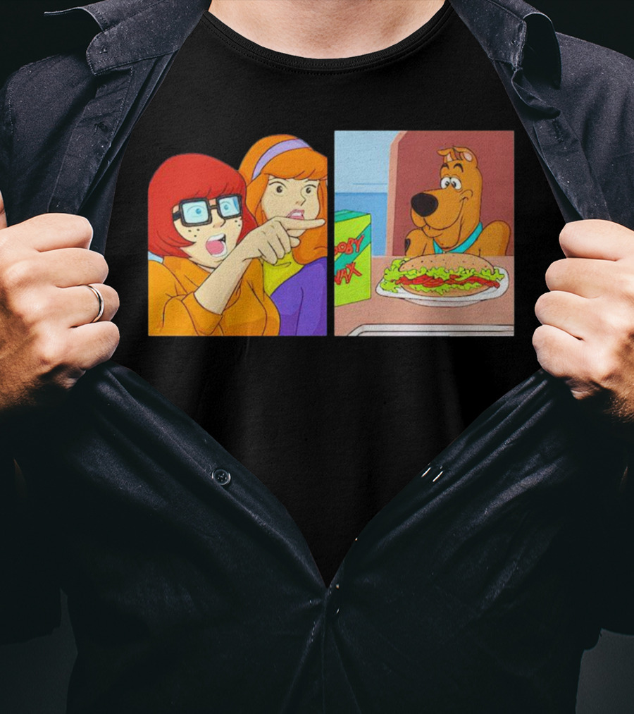 Velma Daphne Scooby-Doo Mystery Incorporated Funny Pizza Reaction T-Shirt